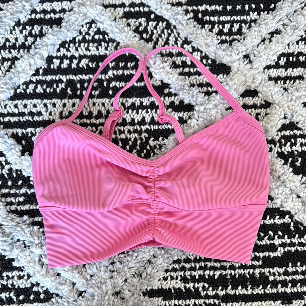 L*Space Vibrant Pink Strappy Bralette/ sports bra